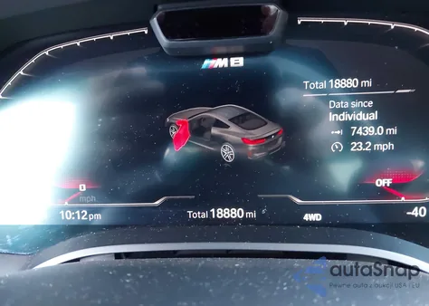 2022 BMW M8 Competition z USA, uszkodzony, nr VIN WBSAE0C09NCJ35543